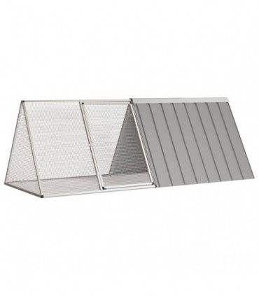 vidaXL Rabbit Cage Grey 201.5x80.5x71 cm Galvanised Steel