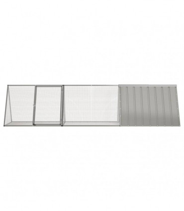vidaXL Rabbit Cage Grey 302.5x80.5x71 cm Galvanised Steel