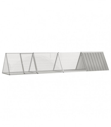 vidaXL Rabbit Cage Grey 403.5x80.5x71 cm Galvanised Steel