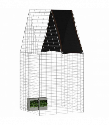vidaXL Rabbit Cage Silver 100 x 100 x 210 cm Galvanised Steel