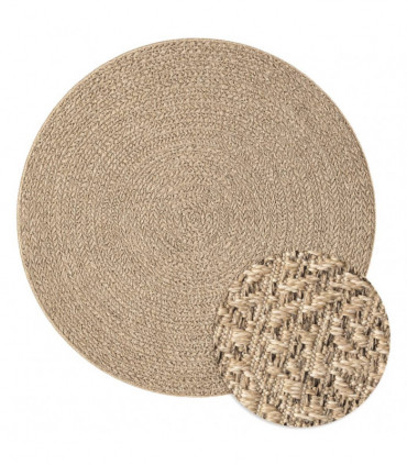 vidaXL Rug ZIZUR Ø 200 cm Jute Look Indoor and Outdoor