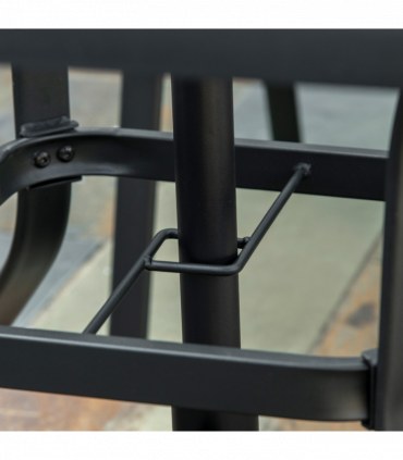 Outsunny Garden Dining Set, Glass Table w/ Umbrella Hole & Texteline Seats