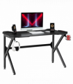Spacious Gaming Desk Home Racing w/ Steel Frame Cup Headphone Holder Hook
