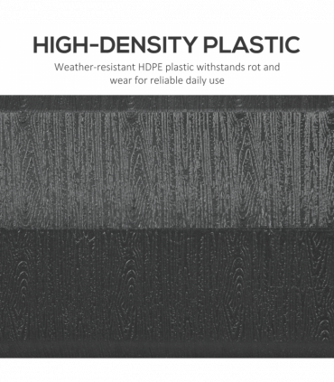 Square Umbrella Parasol Base with Wood Effect, Plastic Parasol Stand, Black