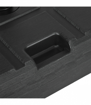 Square Umbrella Parasol Base with Wood Effect, Plastic Parasol Stand, Black