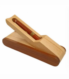Imperial Wooden Light Brown Gold Trim Ballpoint Pen Gift Set With Handmade Stylist Wooden Box IMP359MR  - CLEARANCE MIGHT NEEDS RE-REFILL
