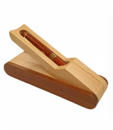 Imperial Wooden Light Brown Gold Trim Ballpoint Pen Gift Set With Handmade Stylist Wooden Box IMP359MR  - CLEARANCE MIGHT NEEDS RE-REFILL
