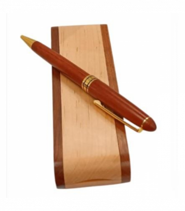Imperial Wooden Light Brown Gold Trim Ballpoint Pen Gift Set With Handmade Stylist Wooden Box IMP359MR  - CLEARANCE MIGHT NEEDS RE-REFILL