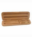 Imperial Wooden Laight Brown Gold Trim 2 Ball Pens With Handmade Wooden Box Gift Set IMP310R - CLEARANCE MIGHT NEEDS RE-REFILL