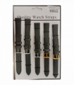 1555.05BK 18MM 2X Extra Long Black Leather Watch Straps Pack of 5
