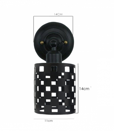 Industrial Black Cage Wall light~2568