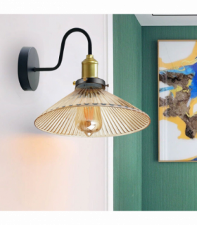 Industrial Amber Glass Shade Wall lights  for Home Decor ~1774