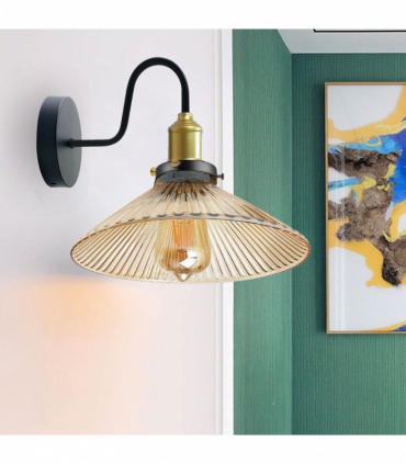 Industrial Amber Glass Shade Wall lights  for Home Decor ~1774