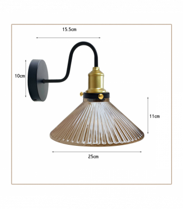 Industrial Amber Glass Shade Wall lights  for Home Decor ~1774