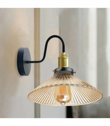 Industrial Amber Glass Shade Wall lights  for Home Decor ~1774