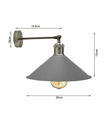 Industrial Grey Colour Wall Lamp Retro Light Vintage Wall Sconce Lights~2313