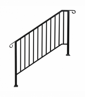 [Same Code：81504920  40310676]Artisasset Matte Black Outdoor 4 Level Iron Handrail