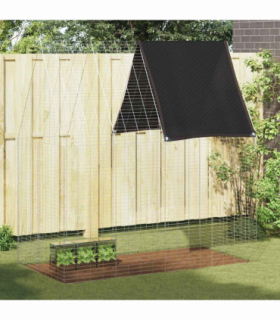 vidaXL Rabbit Cage Silver 200 x 100 x 210 cm Galvanised Steel