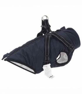 vidaXL Dog Coat Navy Blue L32