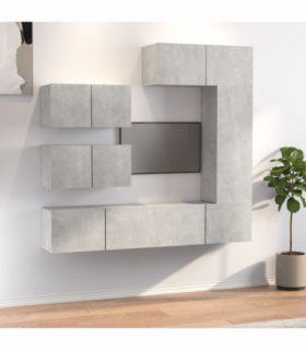 vidaXL 6 Piece TV Cabinet Set Concrete Grey Engineered Wood