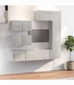 vidaXL 6 Piece TV Cabinet Set Concrete Grey Engineered Wood
