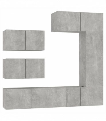 vidaXL 6 Piece TV Cabinet Set Concrete Grey Engineered Wood