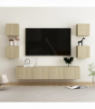 vidaXL 6 Piece TV Cabinet Set Sonoma Oak Engineered Wood