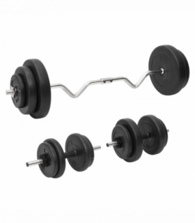 vidaXL Curl Barbell and Dumbbell with Plates 60 kg