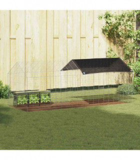 vidaXL Rabbit Cage Silver 200 x 78 x 78 cm Galvanised Steel