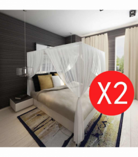 Mosquito Net Bed Net Set Square 3 Openings 2 pcs