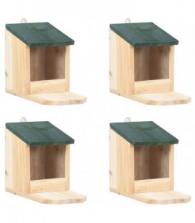 vidaXL Squirrel Houses 4 pcs Firwood