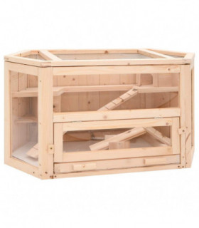 vidaXL Hamster Cage 80x40x43 cm Solid Wood Fir