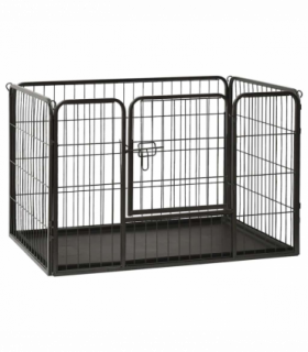 vidaXL Puppy Playpen Steel 91.5x59x61 cm