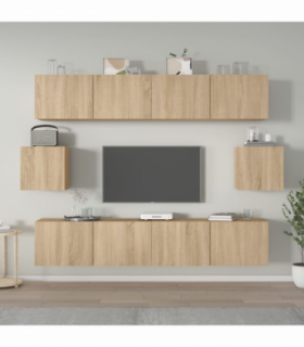 vidaXL 6 Piece TV Cabinet Set Sonoma Oak Engineered Wood