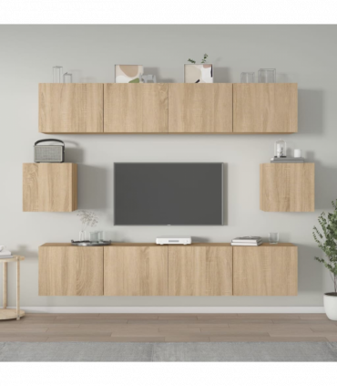 vidaXL 6 Piece TV Cabinet Set Sonoma Oak Engineered Wood
