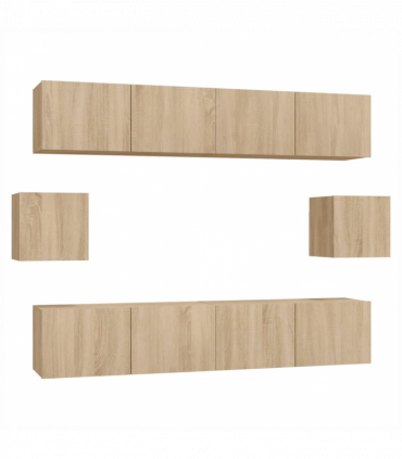 vidaXL 6 Piece TV Cabinet Set Sonoma Oak Engineered Wood