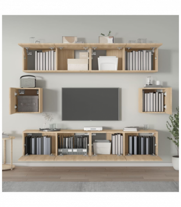vidaXL 6 Piece TV Cabinet Set Sonoma Oak Engineered Wood