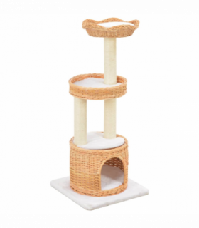 vidaXL Cat Tree with Sisal Scratching Post Natural Willow Wood