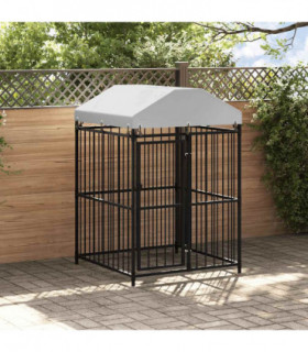 vidaXL Outdoor Dog Kennel with Roof 120x120x150 cm