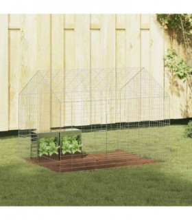 vidaXL Rabbit Cage Silver 100 x 78 x 78 cm Galvanised Steel