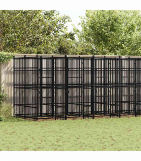 vidaXL Outdoor Dog Kennel Steel 12.9 m²