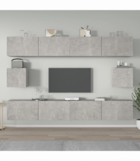 vidaXL 6 Piece TV Cabinet Set Concrete Grey Engineered Wood