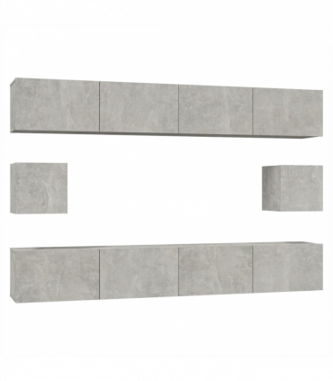 vidaXL 6 Piece TV Cabinet Set Concrete Grey Engineered Wood
