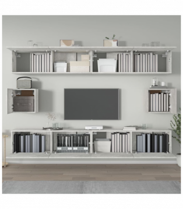 vidaXL 6 Piece TV Cabinet Set Concrete Grey Engineered Wood