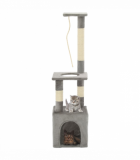 vidaXL Cat Tree with Sisal Scratching Posts 109 cm Grey