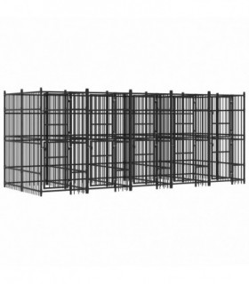vidaXL Outdoor Dog Kennel Steel 9.22 m²
