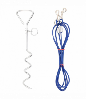 vidaXL Dog Tie Out Cable with Ground Stake 3 m