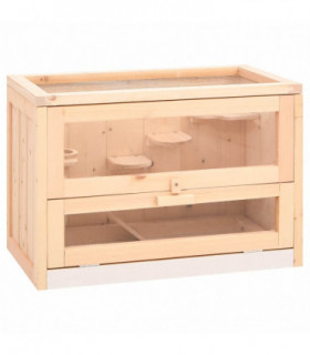 vidaXL Hamster Cage 60x35.5x42 cm Solid Wood Fir