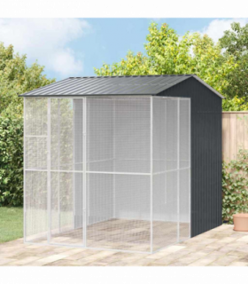 vidaXL Bird Cage Anthracite 215 x 310 x 247 cm Galvanised Steel