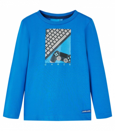 Kids' T-shirt with Long Sleeves Cobalt Blue 128